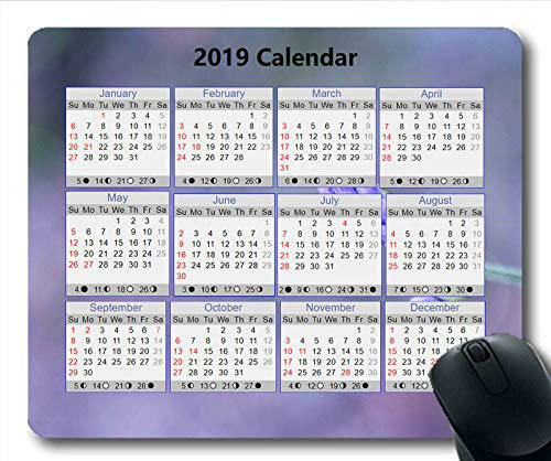 YENDOSTEEN Kalender-Mauspad-Kalender 2019, EIN Kalender Gaming-Mauspad, Kalenderplaner 2019 mit Feiertagsdetails