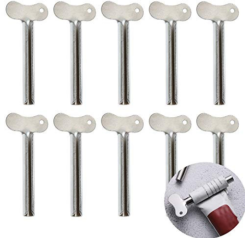 DonLeeving Edelstahl Zahnpasta-Spender, 10 Stück, Silber