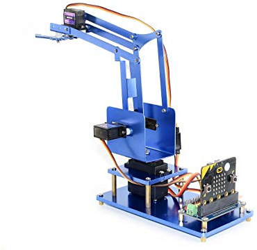 Waveshare 4-DOF Metal Robot Arm Kit for Micro/-bit Remote Control Board 16-Channel Servo/PWM Outputs 12-bit Resolution Integrates 5V Regulator