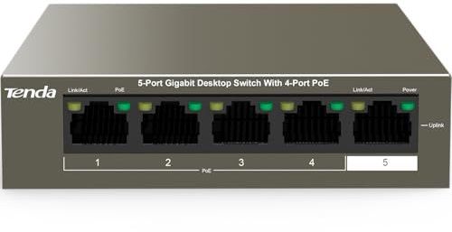 Tenda Switch Gigabit PoE a 5 porte