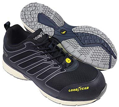 Goodyear Sicherheitsschuhe für Herren, metallfrei, wasserabweisend, leicht, Zehenkappe aus Verbundmaterial, flexible Zwischensohle, Arbeitskleidung, S3/SRC/HRO/ESD, Blau, Größe 40