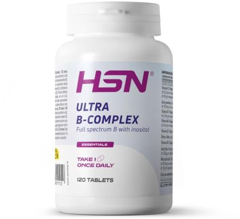 HSN Ultra B-Complex Complejo Vitaminas B - Vegano - 120 Tabletas | Todas las vitaminas del grupo B. Con Myo-Inositol. Ideal para la Dieta Vegana.