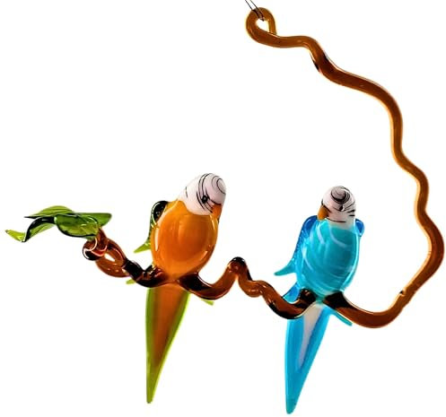 Glasvogelwelt Wellensittichpaar auf AST (zum aufhängen)