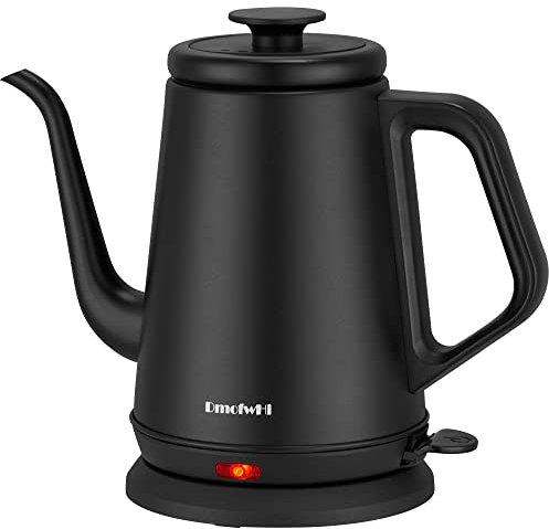 DmofwHi - Electric Gooseneck Kettle (1.0 L), 1000 Watt 304 Stainless Steel, Automatic Shut-Off, Kettle for Coffee and Tea, Matte Black