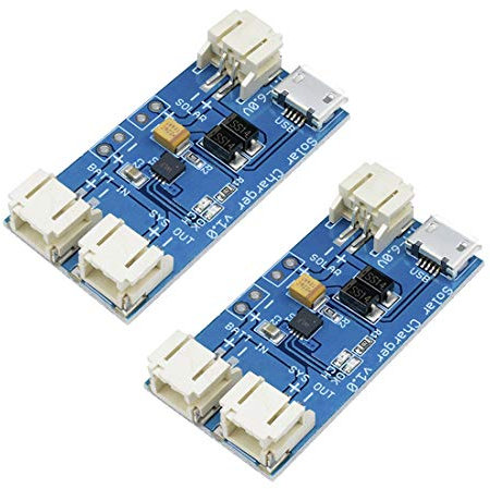 Hailege 2pcs CN3065 Mini Solar Lipo Charger Board Chip de carga de batería de litio Micro USB DIY Kit de aplicación al aire libre Módulo de placa de carga