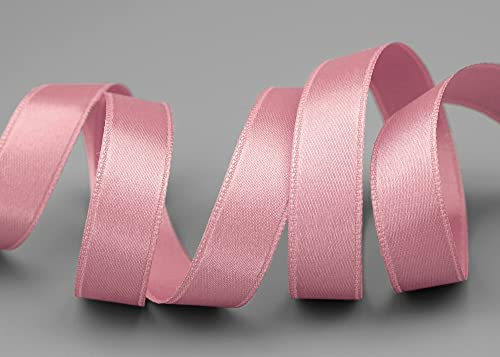 finemark 3 m x 15 mm Satinband ROSA Altrosa (021) doppelseitiges Schleifenband aus Satin ohne Draht weich und glänzend Geschenkband Deko Band Double face Dekoband Dekorieren Basteln