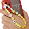 Herbests Handykette Perlen Handyanhänger, Böhmische Bunte Perlen Telefon Kette Strap Acryl Lächeln Stern Perlen Handy Lanyard Telefon Anhänger Universale Lanyard Handy Schmuck Hängen Chian für Frauen