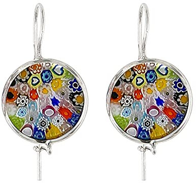 Venetiaurum - Pendientes para Mujer con Murrina en Cristal de Murano Original y Plata 925 - Joya Made In Italy certificada