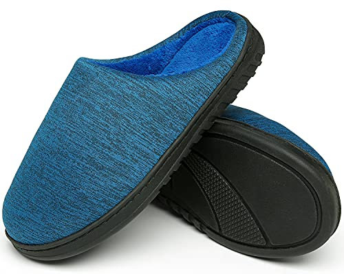 ChayChax Pantofole da Casa Donna Uomo Caldo Peluche Ciabatte da Casa Memory Foam Casa Pattini Leggero Inverno Cotone Scarpe, Blu B, 40/41 EU