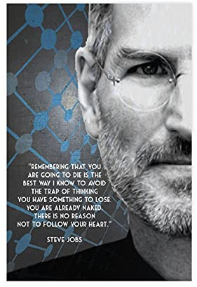 Steve Jobs Celebrity Zitate Retro Dekoration 7 Leinwand-Poster Wandkunst Dekor Druck Bild Gemälde für Wohnzimmer Schlafzimmer Dekoration ungerahmt: 30 x 45 cm