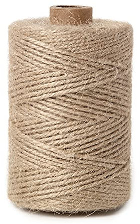HSTECH Ficelle de jute naturelle de 2 mm pour travaux manuels, emballage cadeau, emballage, jardinage et plus encore, corde de jute marron