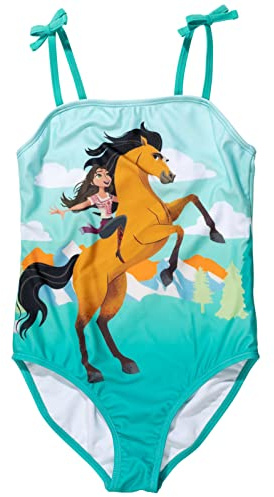 DreamWorks Spirit Riding Free Little Girls One-Piece Bathing Suit Blue 6