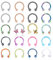 YADOCA 20 Stück 16G Chirurgenstahl Hufeisen Nase Septum Ringe Piercing Schmuck Knorpel Helix Tragus Daith Ohrring Reifen Lippe Hufeisen Piercing für Damen Herren 10mm