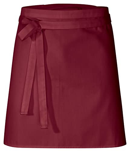 DESERMO Premium Schürze 50x80cm (LxB) | Hochwertige Kochschürze-Damen-Herren aus Baumwollmischung | Bequeme Kellnerschürze schützt bei Kochen, Backen | Vorbinder-Stoffgewicht 220g/m² (Bordeaux)
