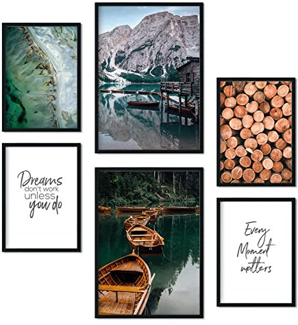 Nacnic Set 6 Winterberg Plakate - Wandbild Kunstdruck Deko Posters & Prints - Inneneinrichtung im Kunstgalerie - A3 und A4 - ungerahmt