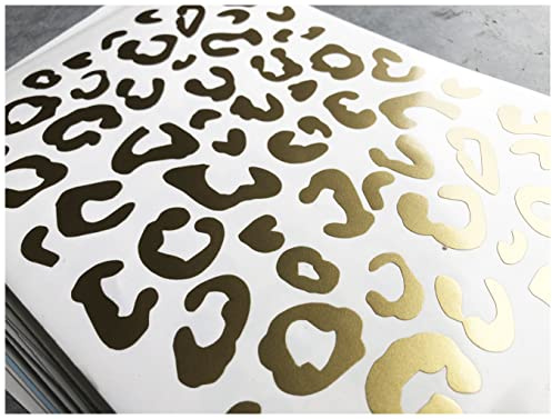 Leopard Print Gloss Premium Vinyl Die Cut Peel and Stick Stickers - A4 Gold