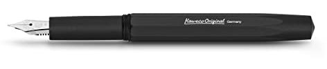 Kaweco ORIGINAL Fountain Pen 060 Black Chrome I Premium Aluminium Fountain Pen for Ink Cartridges I Exclusive Fountain Pen 13 cm I Nib: F (Fine)