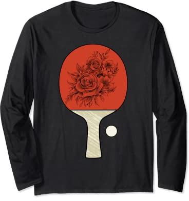 Tischtennis Outfit Damen Blumen Tischtennisspielerin Langarmshirt