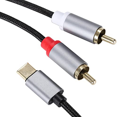 Greluma 2 m USB-C auf RCA Audiokabel, Typ-C-Stecker auf 2 RCA-Stecker-Splitterkabel für Telefon, Laptop, Tablet, Heimkino, DVD, Verstärker, Lautsprecher, Autoradio