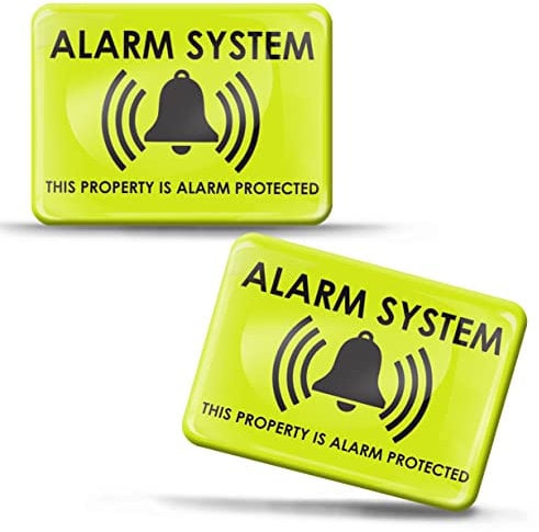 SkinoEu 2 x 3D Gel Adesivi Segno di Avviso Avvertimento Sistema d'Allarme Alarm System Sicurezza per Porta Auto Camper KS 84