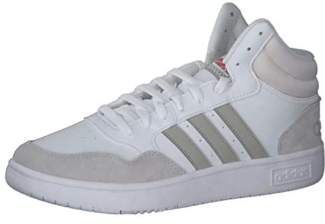 adidas Hoops 3.0 Mid Lifestyle Basketball Classic Vintage Shoes, Sneaker Uomo, Ftwr White Metal Grey Grey One, 45 1/3 EU