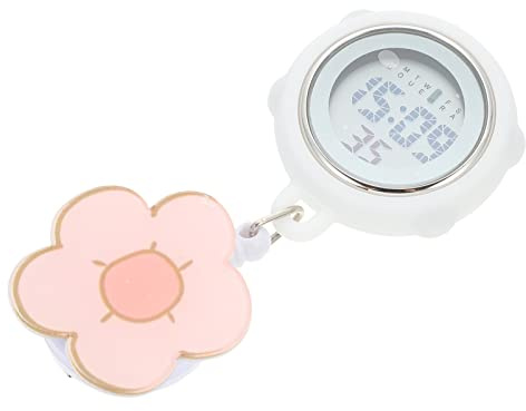 UKCOCO Montre Électronique pour Infirmière avec Clip Chronomètre à Affichage Numérique Silicone Design Floral Pratique pour De Santé