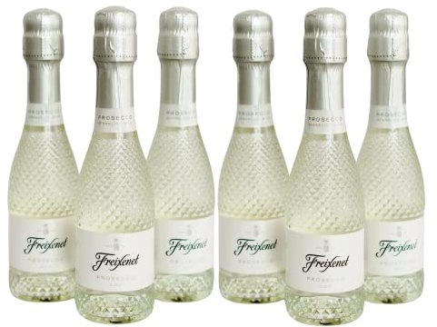 Sparkling Wine Bulk for Birthday Parties - Pack of 6 x 20cl Luxury Mini Prosecco Bottles with Topline Card. Great for Womens Gifts, Hampers