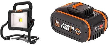 Bundle aus WORX WX026.9 LED Akku Arbeitsleuchte 20V + WA3553 PowerShare Akku 20V 4Ah