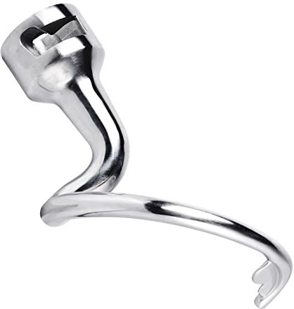 Stainless Steel Spiral Dough Hook Attachment for KitchenAid 4.5 and 5 Quart Tilt-Head Stand Mixer, K45DH Dough Hook, Dishwasher Safe, Mixer Accessory