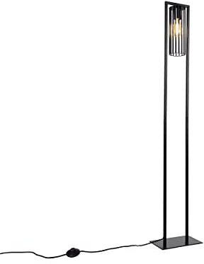 QAZQA - Modern Smarte moderne Stehleuchte I Stehlampe I Standleuchte I Lampe I Leuchte schwarz inkl. Wifi ST64 - Balenco Wazo Dimmer I Dimmbar I Wohnzimmer I Schlafzimmer - Stahl Länglich - LED geeign