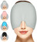 ACWOO Migräne Mütze, Gel Kühlmütze Migräne Headache Relief Cap, Dehnbare Kopfschmerzen Mütze Cold Therapy Cap Schlafmaske, Heady Maske für Kopfschmerzen Geschwollene Augen Stressabbau (Grau)