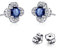 Bellitia Jewelry Ohrringe Damen Blume Ohrstecker mit Edelstein/Geburtsstein aus 925 Sterling Silber, Sri Lanka Blauer Saphir & Zirkonia Ohrschmuck für Frauen Mädchen