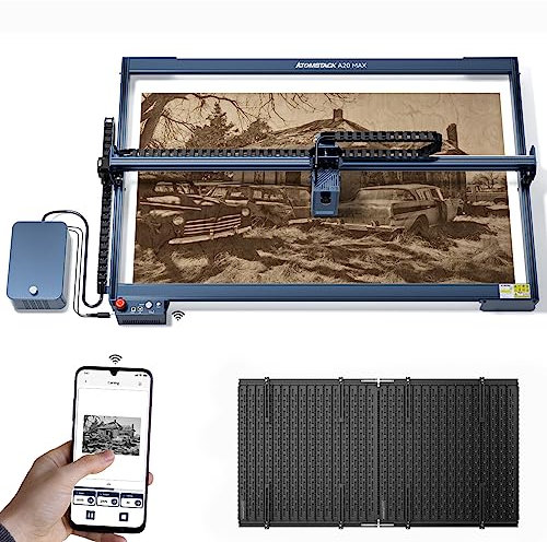 Atomstack A20 Max 20w Laser Graviermaschine Großer Augenschutz Autofokus Lasergravierer Tankkettensteuerung mit F30 Air Assist Größerer Arbeitsbereich 850 * 400mm Mit F3 Matrix Workbench