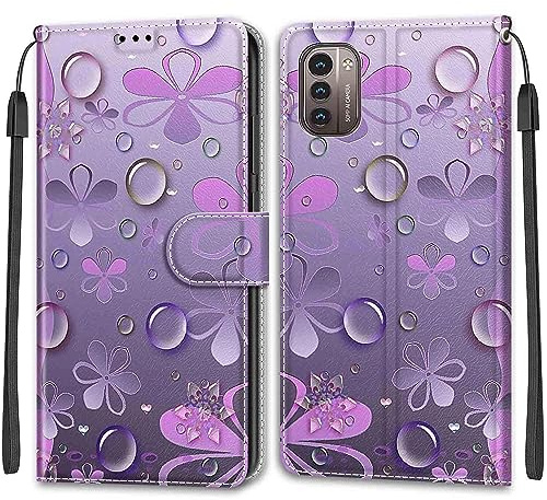 TOMYOU Handyhülle für Nokia G11 / G21 Hülle, Blütenblatt | Standfunktion, Kartenfach, Magnetisch, Stoßfeste Schutzhülle, Flip Leder, Klapphülle