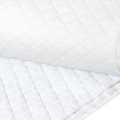 Steppstoff Raute ab 1m x 158cm PU-beschichtet 23 Farben Meterware Steppfutter Oxford 600D Futterstoff, Farbe:weiß