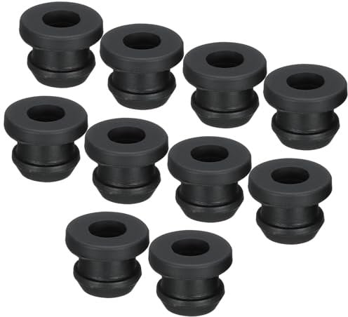 sourcing map 20Pcs Snap Rubber Grommet Plug Mount Dia 8mm ID 5.5mm Seal Anti-Scratch for Electrical Box Cable Pipe Black