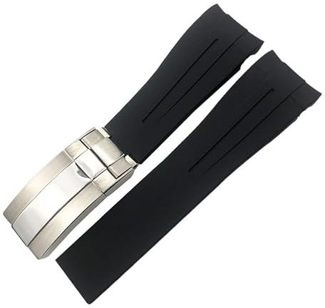 GANYUU 21mm 22mm Gummi Band für Rolex Deep Sea-Dweller Submariner Sport Uhr Blau Schwarz Wasserdicht, 44mm DEEPSEA, Achat