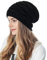 HSAJS Damen Beanie Mütze Warme Winter Wintermütze Street Style Unisex Strickmütze Weichem mit Innenfutter Gefütterte Thermo Slouch Knit Haube Herren (Schwarz)