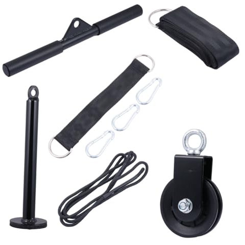 YARNOW 9st Fitness-kit Armkrafttrainingsgeräte Trizepsriemen Muskelkraft Fitness Flaschenzugsystem Crossover-trizeps-pulldown-aufsatz Heim-fitnessgeräte Rolle Werkzeug Metall