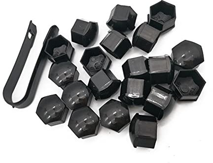 Radmuttern, 20 Stück, Auto-Radnaben-Schraubenabdeckung, 17 mm, 19 mm, 21 mm, Reifenmutterkappe, Schutzabdeckung, Radmutterkappen (Farbe: Schwarz, Größe: 21 mm)