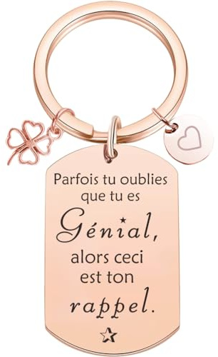 Porte clés Femme Cadeau Anniversaire pour Amitié Meilleure Amie Pour Fille Copine Frere Collègue, C adeau De Courage Porte clés Cade au Amie Cadea ux De Motivation, Or Rose
