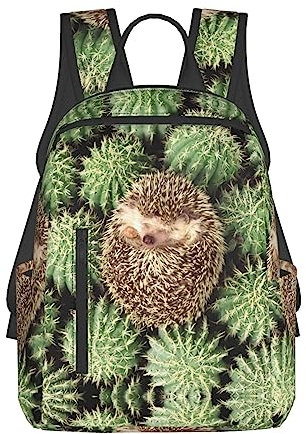 Ireser Sac à dos pour ordinateur portable Motif notes de musique, Hérisson, cactus, taille unique