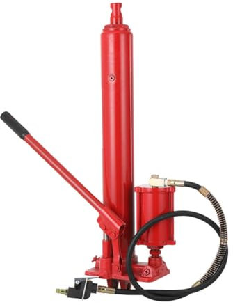 Lfhelper 8T Hydraulischer Wagenheber Hydraulikzylinder Zylinder Kolbenhohlheber Hydraulikflasche Hubhöhe 50 cm, Max. Höhe 116cm Min. 66cm mit Druck und einer Luftpumpe für Holzspalter Spalter