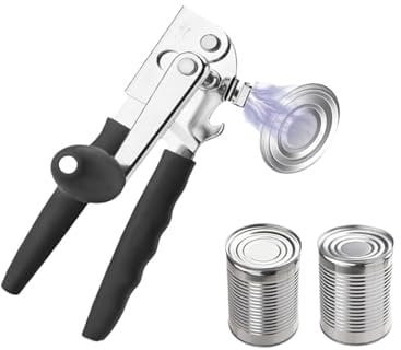 VANEME Can Opener with Magnet,Smooth Edge, Heavy Duty Hand, Easy Operation Perfect for Seniors, Kids, and All Kitchen Sizes