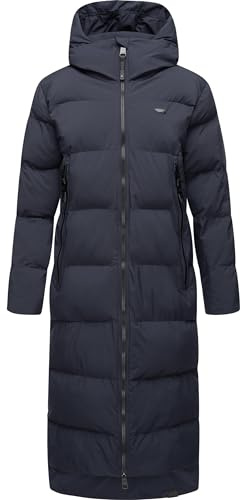 Ragwear Damen Winter-Steppmantel Patrise wasserdicht, atmungsaktiv, vegan | Länge: wadenlang | Wärmegrad 3 von 3 – warm gefüttert | wasserdicht, atmungsaktiv | gefütterte Kapuze | Gehschlitze