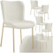 tectake® 6er Set Stuhl, Bouclé Esszimmerstühle, Polsterstuhl Sessel für Küche, Wohnzimmer, Esstisch, Schminktisch, als Cocktailsessel, Dining Chair, Möbel für Esszimmer - Bouclé weiß/Gold
