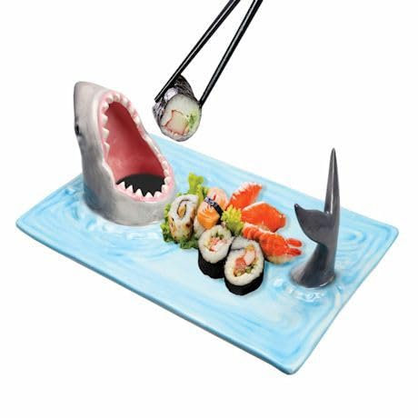Generisch Plato de sushi en forma de tiburón, plato de sashimi, plato de sushi de cerámica, plato de tiburón, estante de salsa de soja, plato de albóndigas, plato de sashimi, recipiente para sushi,