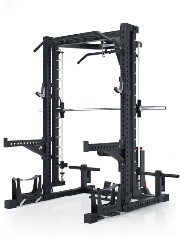 Atletica R7 Nemesis | 95kg Stack Weight Version | Squat Rack mit Multipresse und 95kg Latzug sowie Deadlift Station | Größe 203 cm