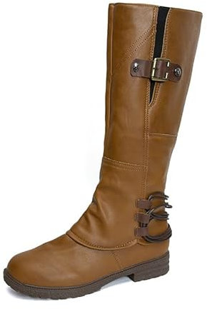 Saldi Scarpe Donna Stivali per Polpacci Grossi Stivaletto Donna Tacco Numero 46 Texani Donna Estivi Stivali Pioggia Donna Bassi Cowboy Stivali Beige Donna al Ginocchio Stivaletti
