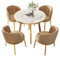 Rundes Besprechungstisch-Set mit 1 Tisch und 4 Stühlen, Büro- und Wohnzimmermöbel-Set, platzsparendes Design, braun.
